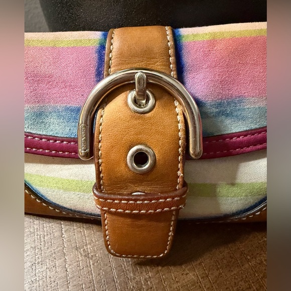 Coach SoHo Striped Wristlet